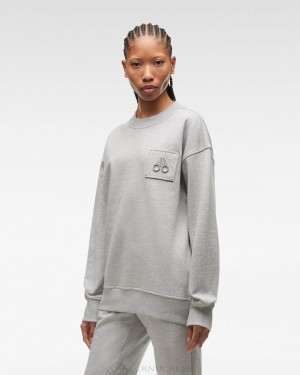 Moose Knuckles Brooklyn Crew Neck Sweatshirts Dames Grijs | XDY257938