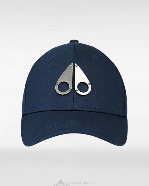 Moose Knuckles Fashion Logo Icon Cap Baseball caps Dames Donkerblauw | MJB783619