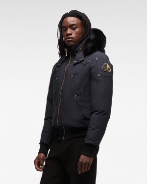 Moose Knuckles Gold Ballistic Bomber Fur Bomberjack Heren Donkerblauw Zwart | LOK792485