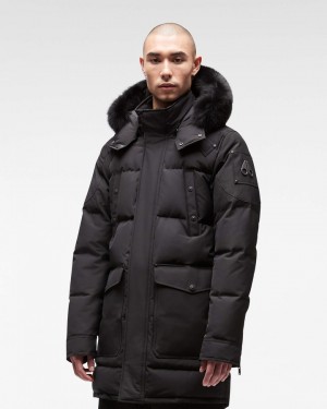 Moose Knuckles Onyx Big Ridge Parka Parkas Heren Zwart Zwart | YXJ079356