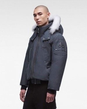 Moose Knuckles Original Ballistic Bomber Shearling Bomberjack Heren Granite / Natural Shearling | QBL865912