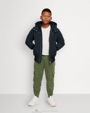 Moose Knuckles Original Bomber Bomberjack Kinderen Donkerblauw | LCN329047