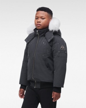 Moose Knuckles Original Bomber Fur Bomberjack Kinderen Granite / Natural Fox Fur | ZWM403265