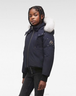 Moose Knuckles Original Bomber Fur Bomberjack Kinderen Donkerblauw | OCA249817