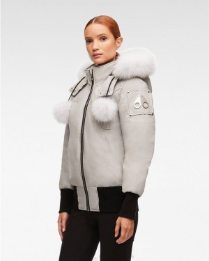 Moose Knuckles Original Debbie Bomber Fur Bomberjack Dames Grijs | ODC309816