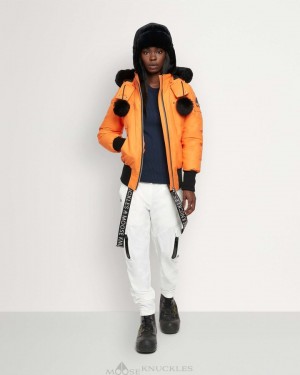 Moose Knuckles Original Debbie Bomber Shearling Bomberjack Dames Oranje Zwart | GXT896215