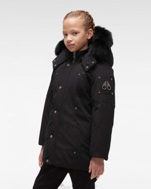 Moose Knuckles Original Parka Fur Parkas Kinderen Zwart Zwart | VUR918576