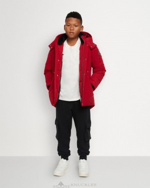 Moose Knuckles Original Parka Parkas Kinderen Dieprood | RAG369427