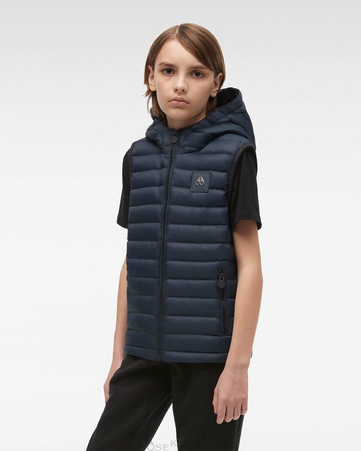 Moose Knuckles Air Down Vest Vest Kinderen Donkerblauw | WTH641375