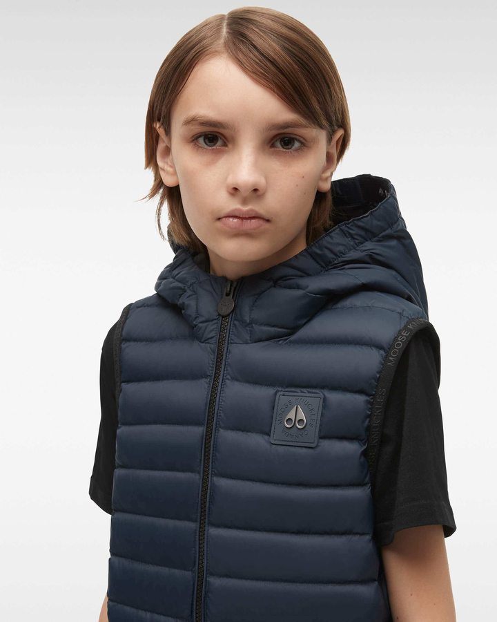 Moose Knuckles Air Down Vest Vest Kinderen Donkerblauw | WTH641375