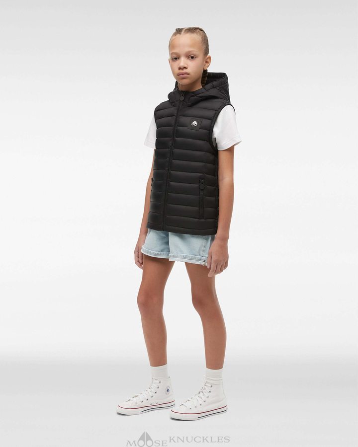 Moose Knuckles Air Down Vest Vest Kinderen Zwart | SXH936452