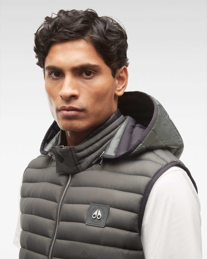 Moose Knuckles Air Down Vest Vests Heren Grijs | HXO976140