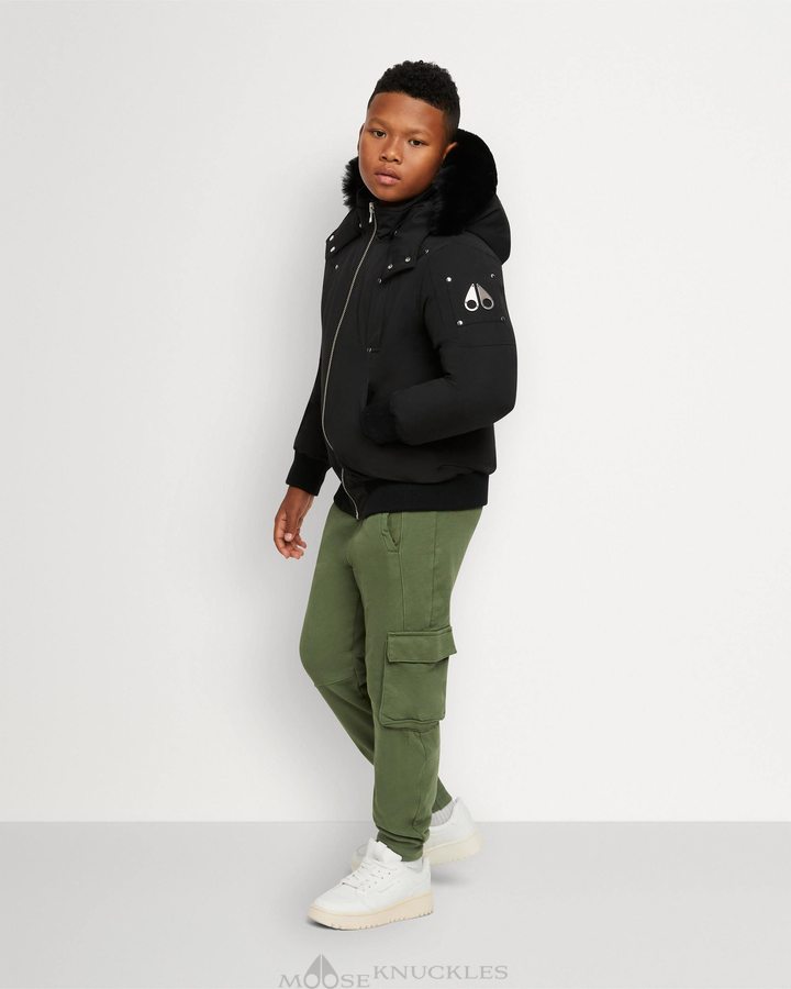 Moose Knuckles Bomber Shearling Bomberjack Kinderen Zwart Zwart | MRZ350146