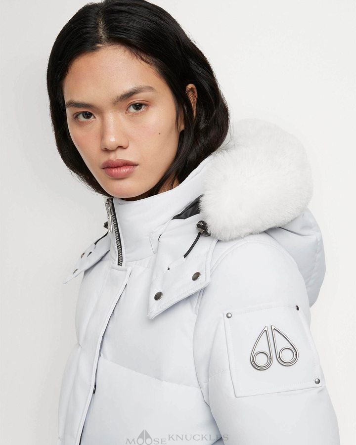 Moose Knuckles Cloud 3q Jacket Shearling Jassen Dames Nimbus Cloud / Natural Shearling | NFH876253