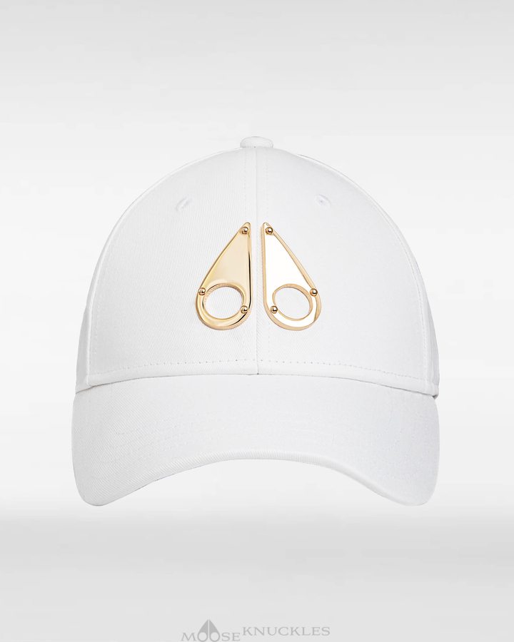 Moose Knuckles Gold Logo Icon Cap Baseball caps Heren Wit Goud | PCV739146