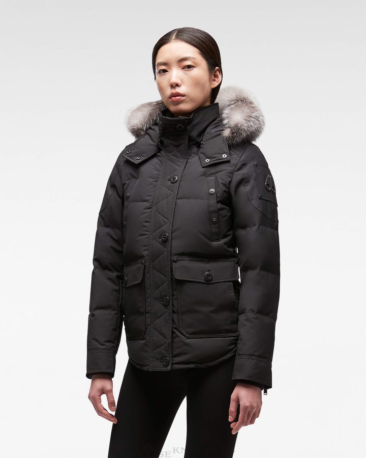 Moose Knuckles Onyx Anguille Jacket Jassen Dames Zwart | JKI625047