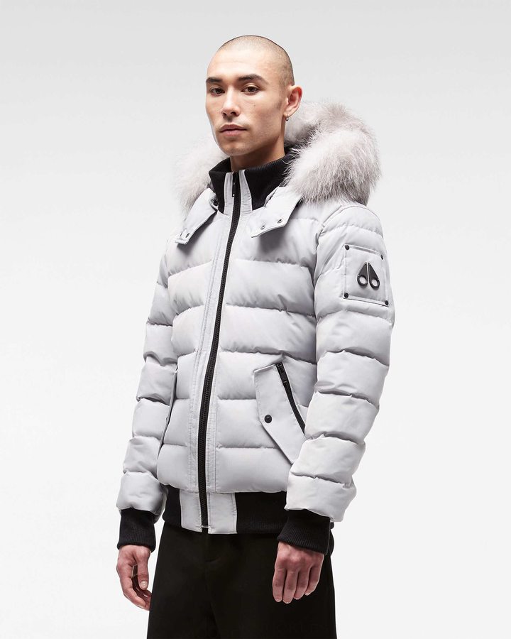 Moose Knuckles Onyx Scotchtown Bomber Bomberjack Heren Gray Birch / Frost Fox Fur | SXP978310