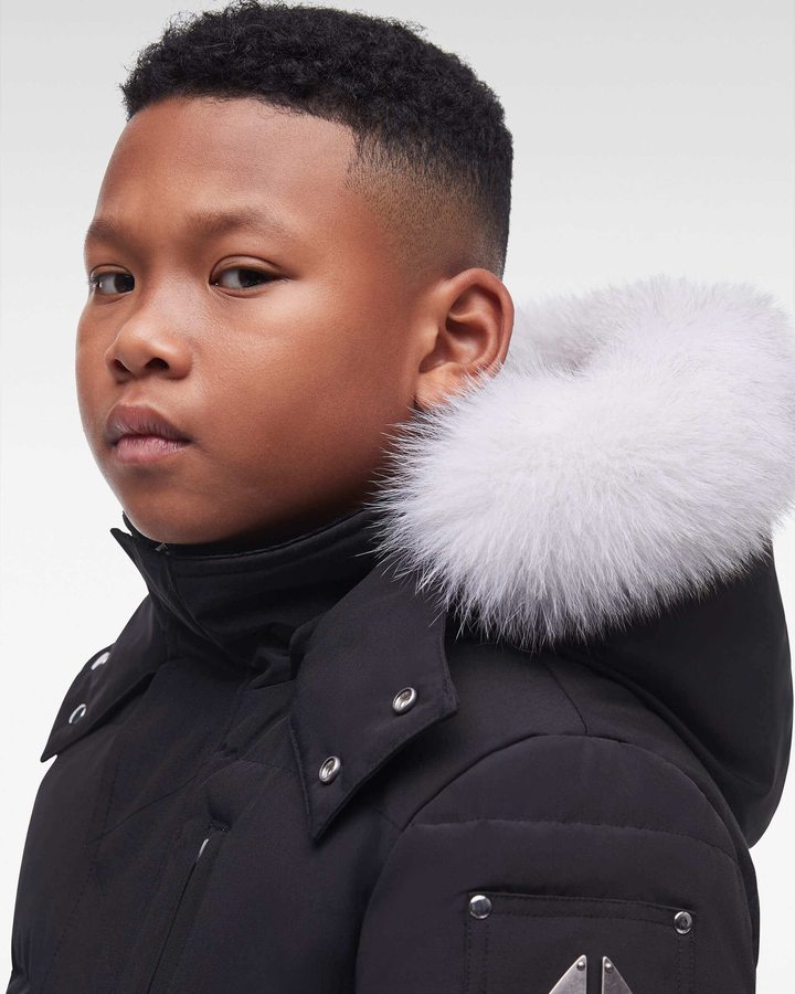 Moose Knuckles Original 3q Fur Jassen Kinderen Zwart | YRE215870