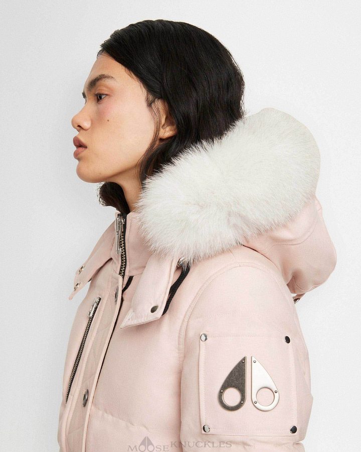 Moose Knuckles Original 3q Shearling Jassen Dames Roze | DUB698152