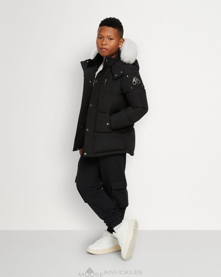 Moose Knuckles Original 3q Shearling Jassen Kinderen Zwart | MGC198023