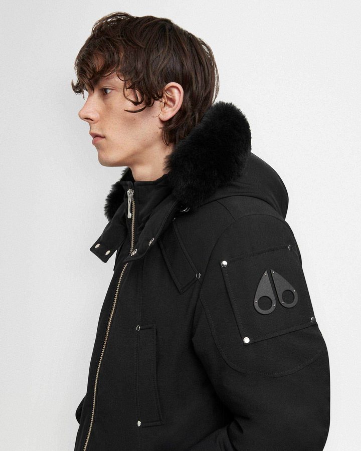 Moose Knuckles Original Ballistic Bomber Shearling Bomberjack Heren Zwart Zwart | HOB069382