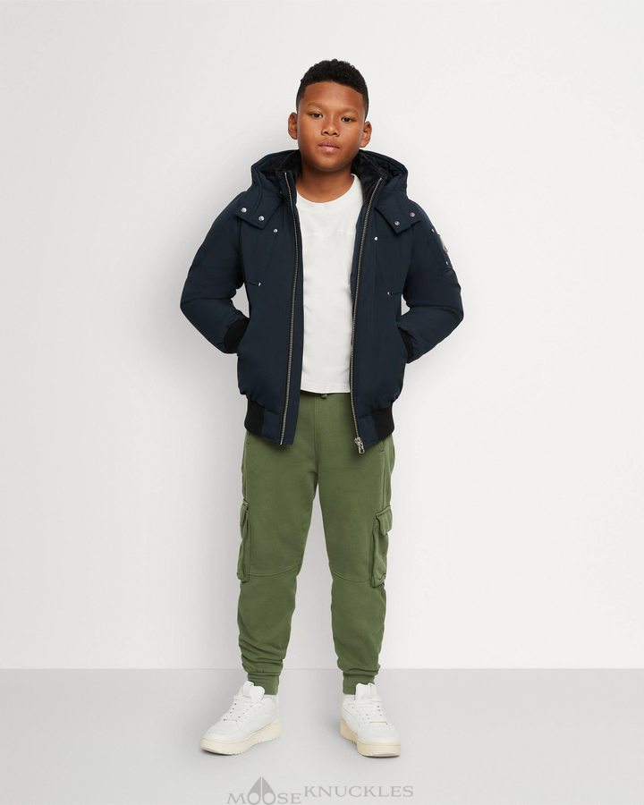 Moose Knuckles Original Bomber Bomberjack Kinderen Donkerblauw | LCN329047