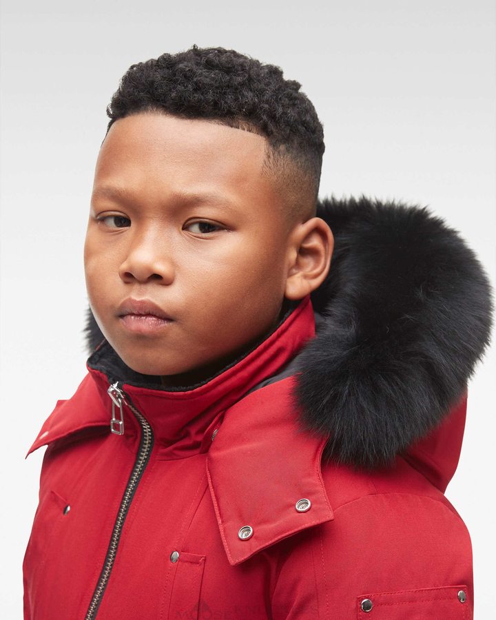 Moose Knuckles Original Bomber Fur Bomberjack Kinderen Dieprood Zwart | FOX216837