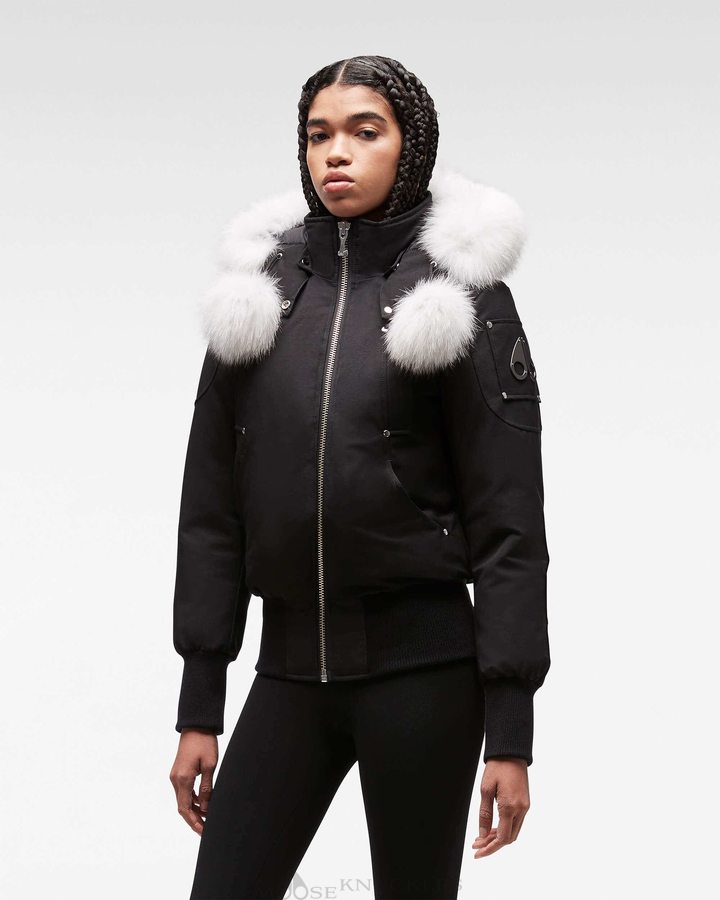 Moose Knuckles Original Debbie Bomber Fur Bomberjack Dames Zwart | HMU301758