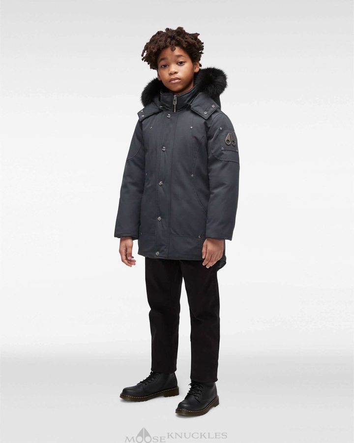 Moose Knuckles Original Parka Fur Parkas Kinderen Zwart | VIH135704