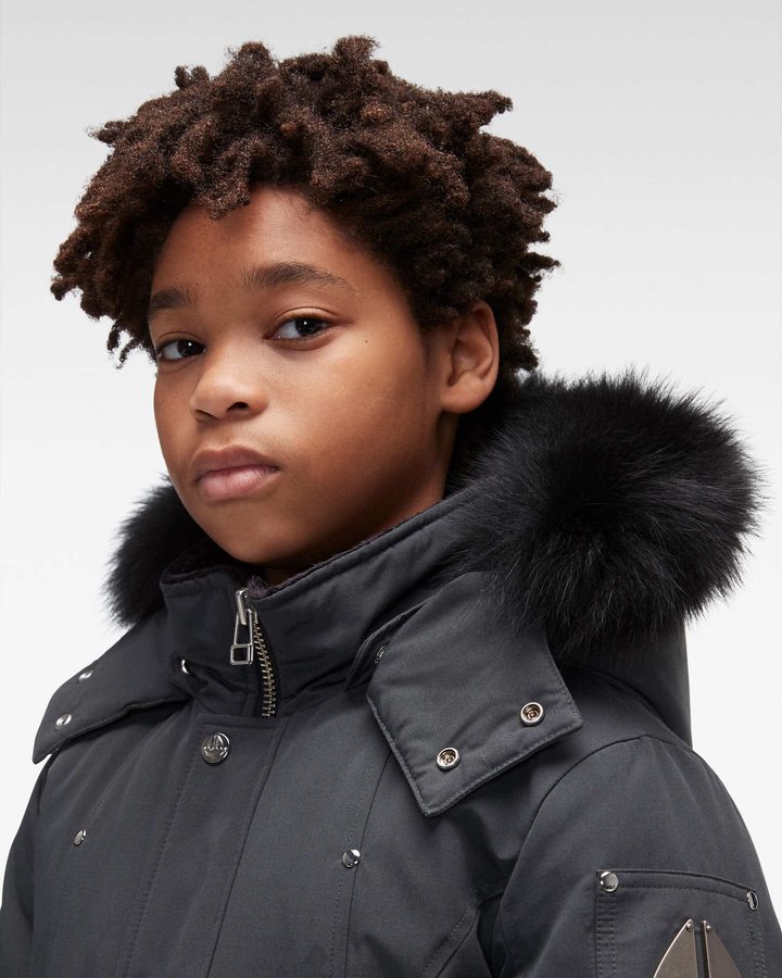 Moose Knuckles Original Parka Fur Parkas Kinderen Zwart | VIH135704