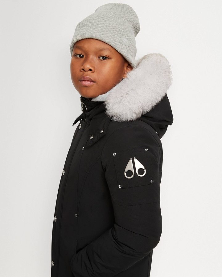 Moose Knuckles Original Parka Shearling Parkas Kinderen Zwart | DIL894167