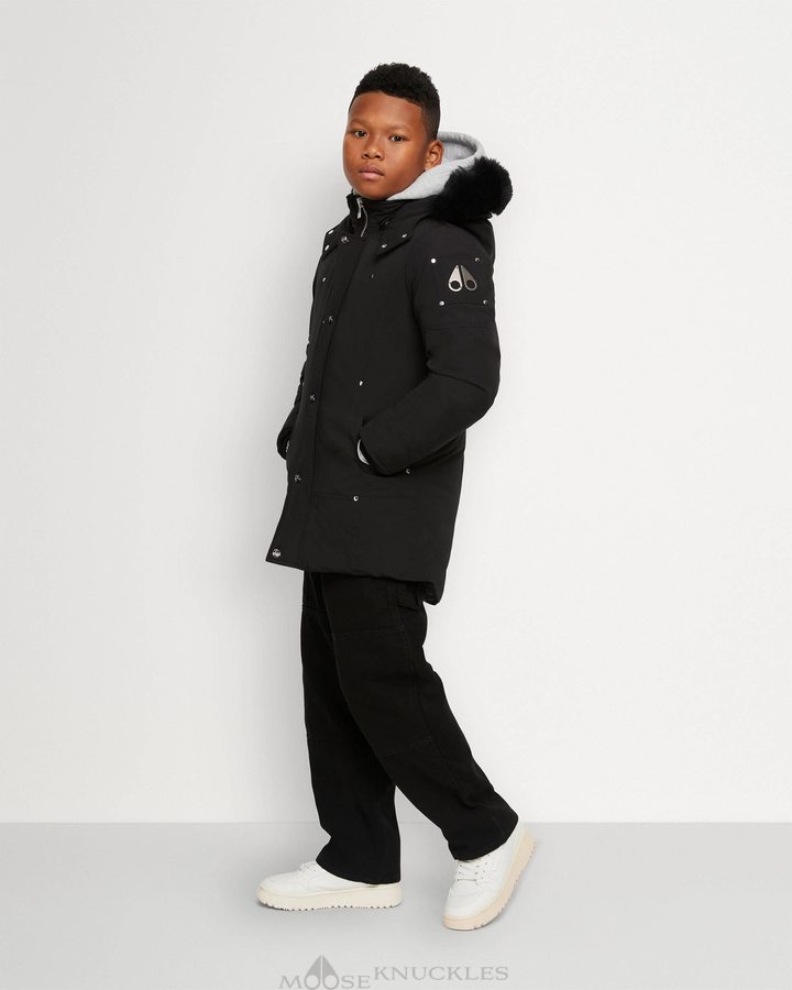 Moose Knuckles Original Parka Shearling Parkas Kinderen Zwart Zwart | ZXF013459