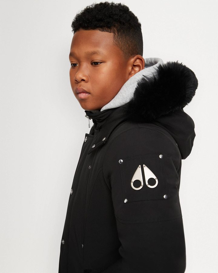 Moose Knuckles Original Parka Shearling Parkas Kinderen Zwart Zwart | ZXF013459