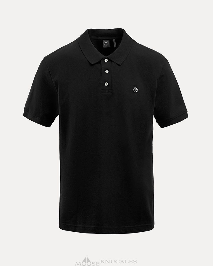 Moose Knuckles Pique Polo Tees Heren Zwart | QIP142630