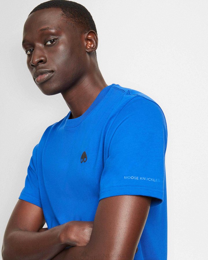 Moose Knuckles Satellite Tee Tees Heren Cobalt | OTI856429